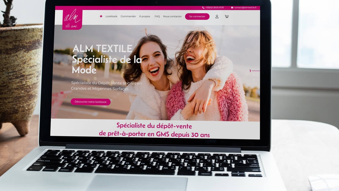 Création du site web d'ALM Textile par Kagency Agence web à Nantes