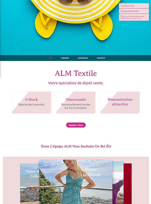Ancienne version du site web d'ALM Textile