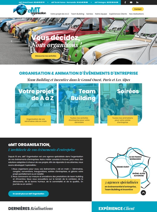 Création de la nouvelle version du site web d'AMT Organisation par Kagency Nantes