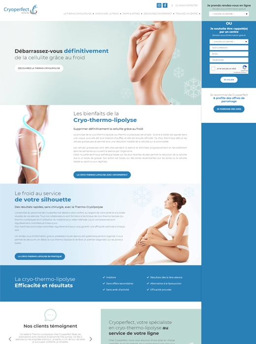 Création du nouveau site web de Cryoperfect Nantes par Kagency