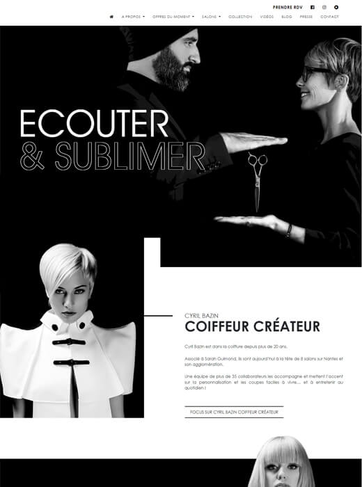 Ancienne version du site internet de Cyril Bazin Coiffeur Créateur