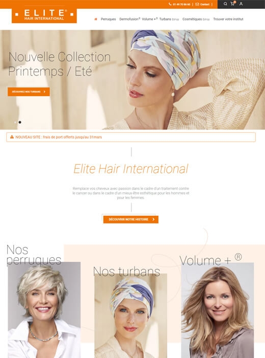 Refonte du site web d'Elite Hair International par Kagency Nantes