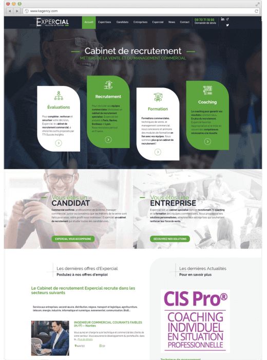 Refonte du site web d'Expercial