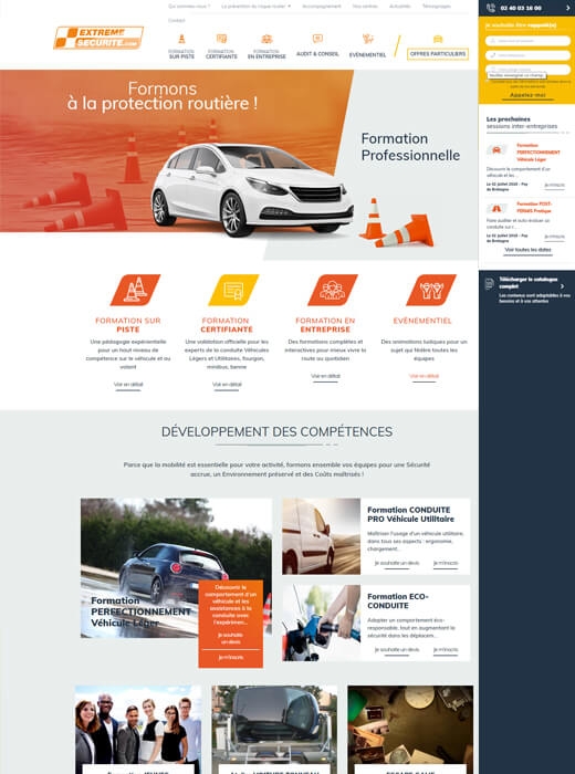 Création de la nouvelle version du site internet d'Extrême Sécurité par Kagency Nantes