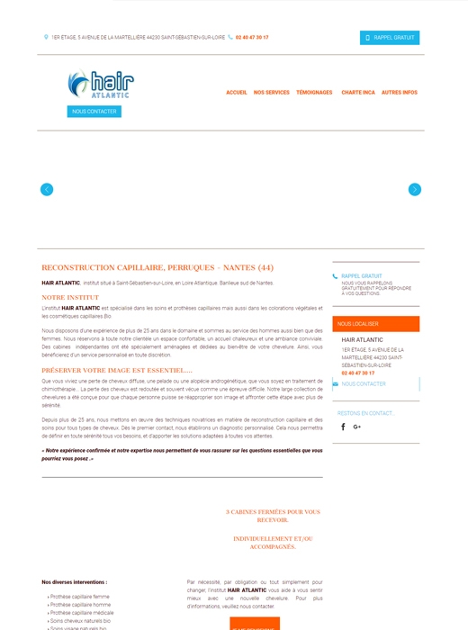 Refonte du site web d'Hair Atlantic Nantes par Kagency