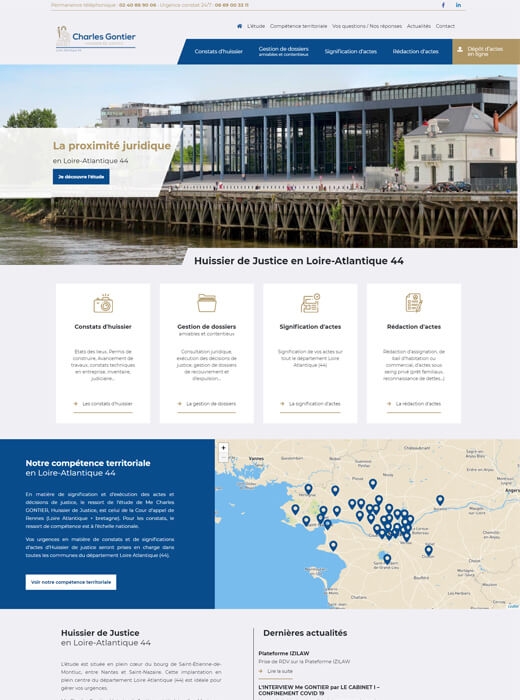 Création du site web et du logo de Charles Gontier Huissier44 par Kagency Nantes