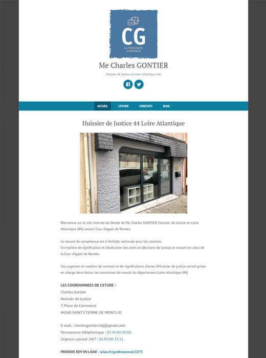 Ancien site internet  Huissier44 avant la refonte par Kagency Nantes