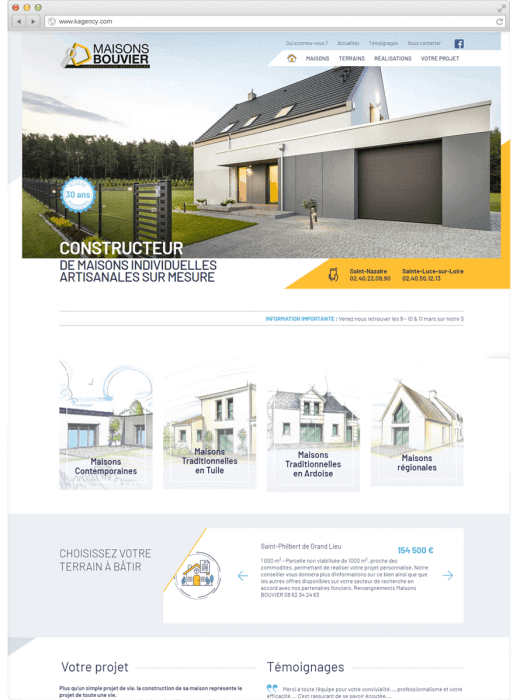 Nouveau site web des Maisons Bouvier