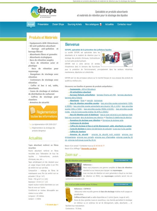 Ancienne version du site web de DIFOPE