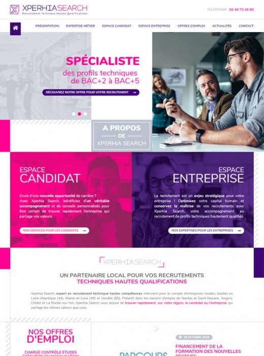 Création du nouveau site web Xperhia Search Nantes par Kagency