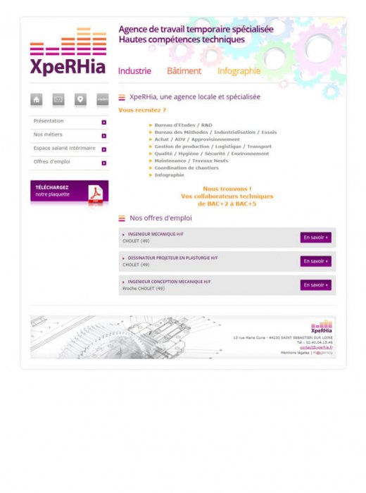 Le site web d'Xperhia Nantes avant la refonte