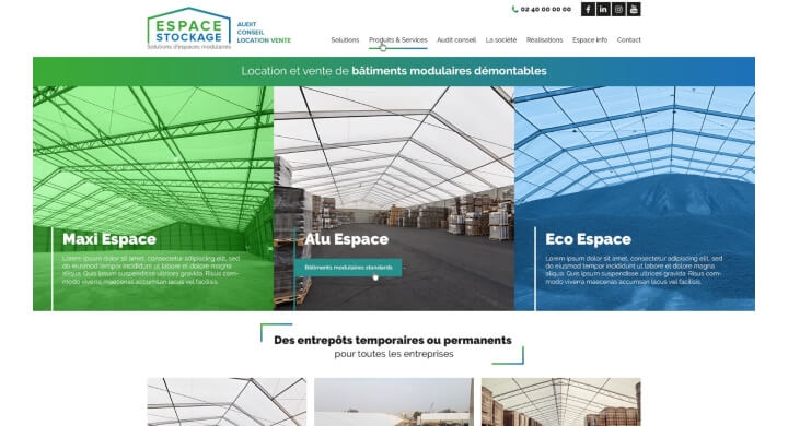 Kagency Nantes en charge de la création site internet d'ESPACE STOCKAGE