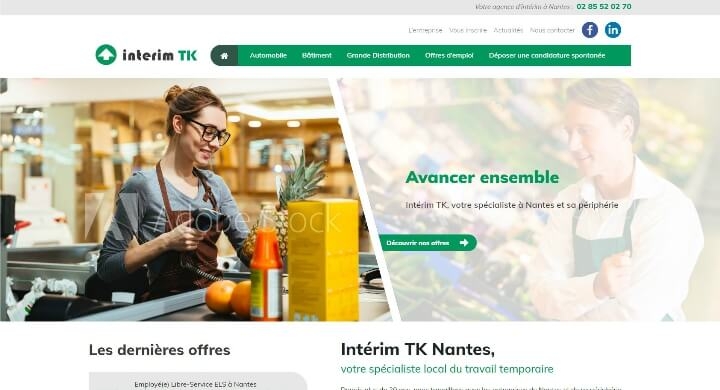 Création du web design du site internet Interim TK par Kagency Nantes