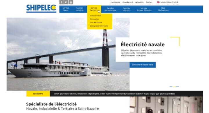 Création du web-design de SHIPELEC Saint-Nazaire par Kagency Nantes
