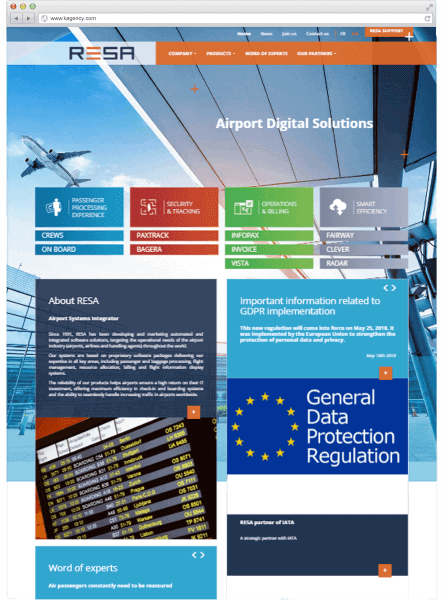 Refonte du site web de RESA Airport Digital Solutions