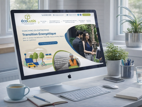 Site web Écolusis : accompagnement des entreprises en transition énergétique
