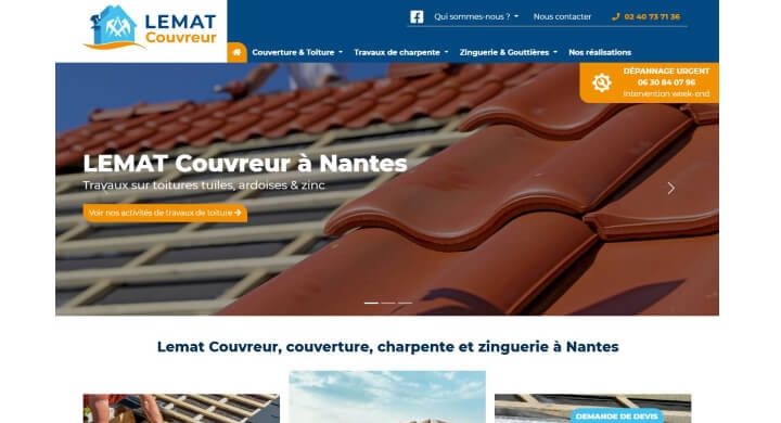 Kagency Nantes en charge de la création du site internet de Lemat Couvreur Kagency Nantes en charge de la création du site internet de Lemat Couvreur