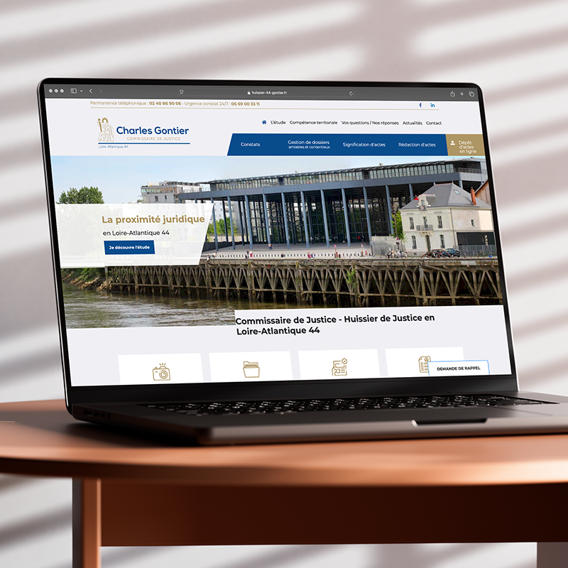 Kagency Nantes réalise le site web Huissier44
