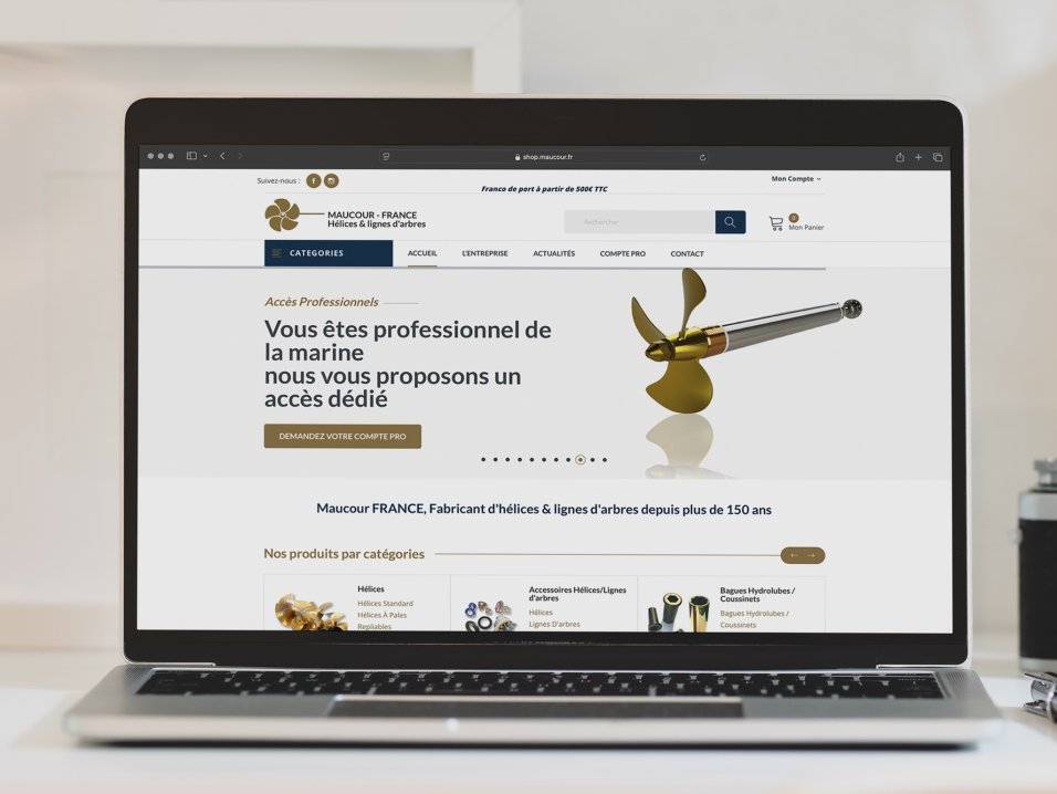 Création site de e-commerce pour maucour france