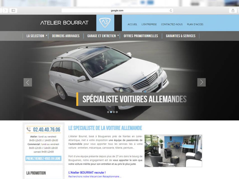 Création du nouveau site internet de l'atelier bourrat