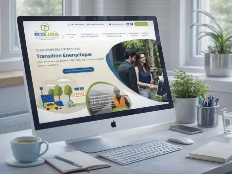 Site web Écolusis : accompagnement des entreprises en transition énergétique
