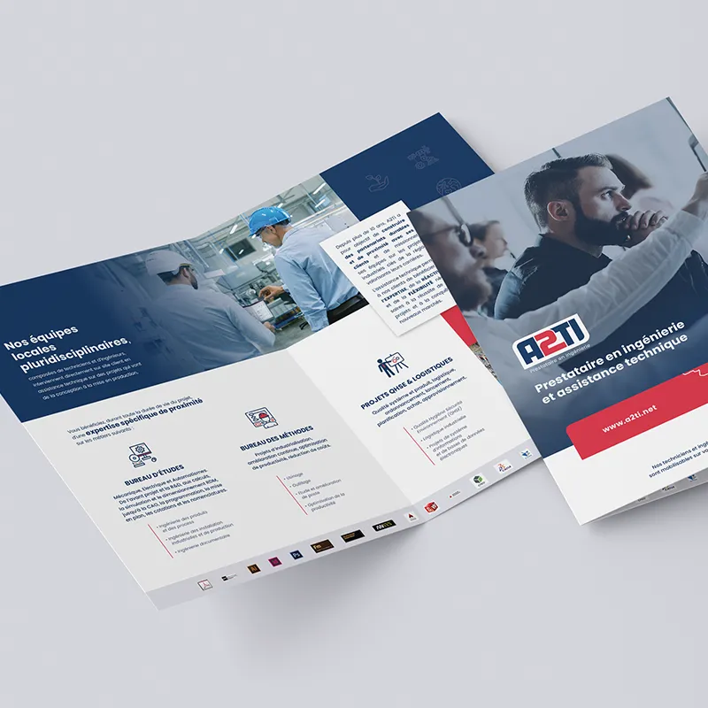 Création de la plaquette commerciale d’A2Ti Nantes par Kagency