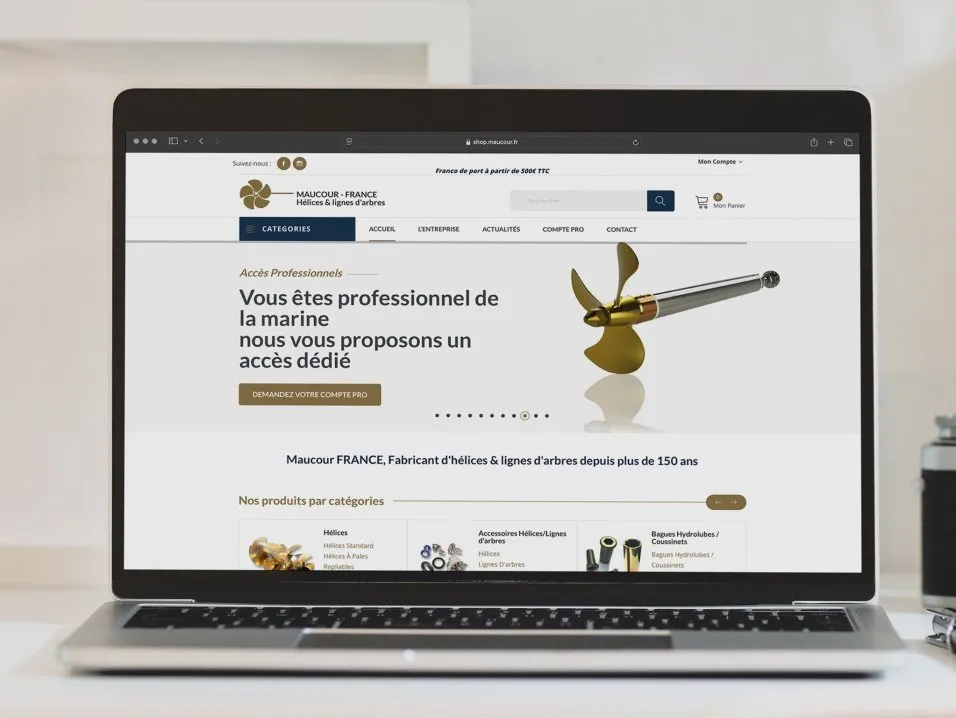 Création web, catalogue print et emailing pour MAUCOUR