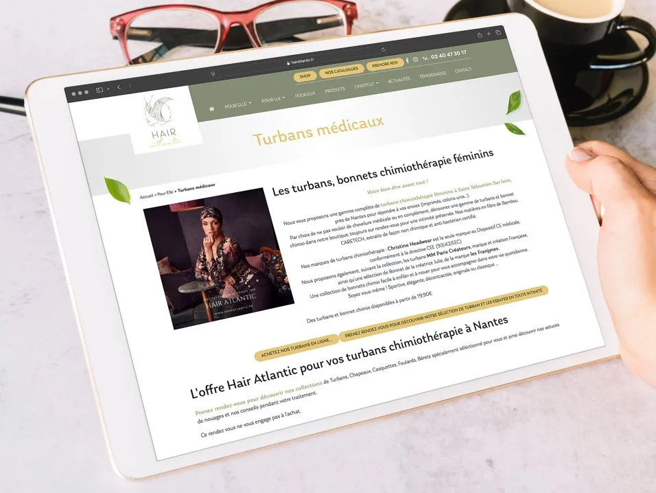 Création de site web et identité graphique pour Hair Atlantic Création de site web et identité graphique pour Hair Atlantic